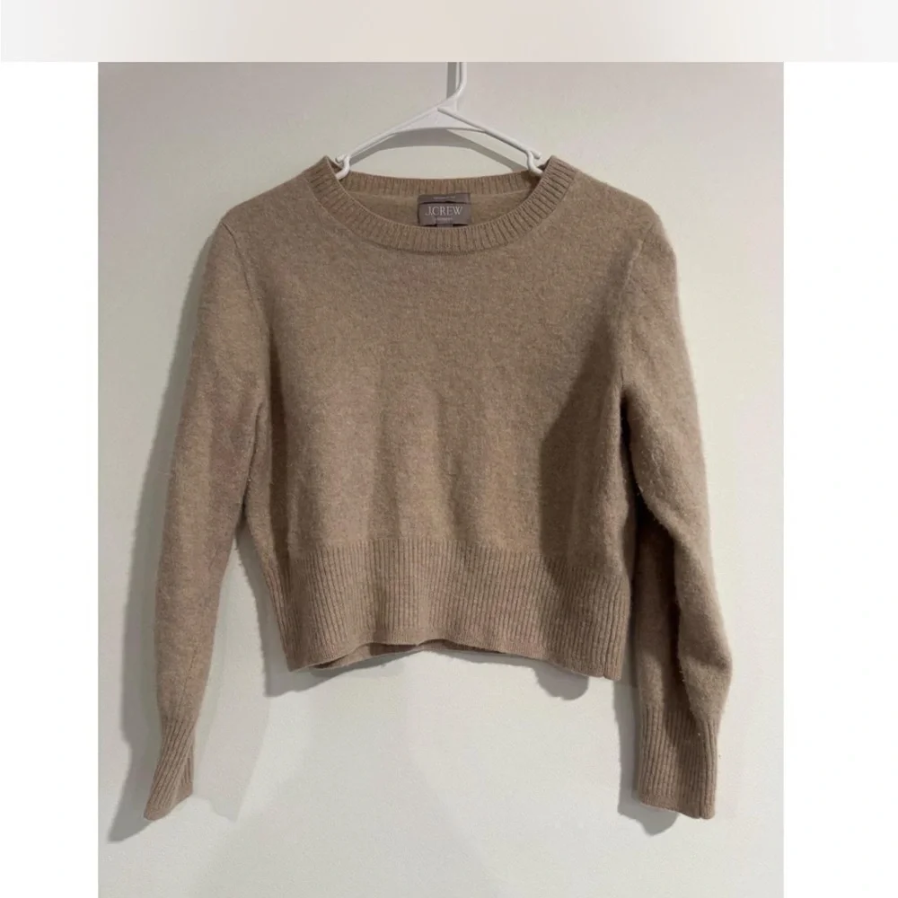 J. Crew Beige Cropped Crewneck Sweater